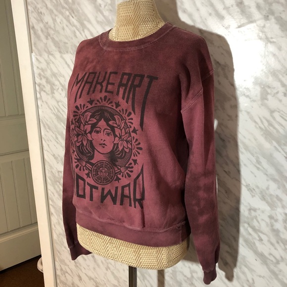 Obey Graphic Sweater Maroon Small - Picture 2 of 5